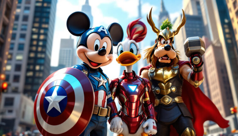 découvrez l'incroyable aventure où mickey mouse et ses amis revêtent les costumes des avengers dans une histoire captivante de marvel. plongez dans un univers où l'imagination rencontre l'héroïsme et posez-vous la question : que se passerait-il si ? ne manquez pas cette fusion unique entre deux mondes iconiques !