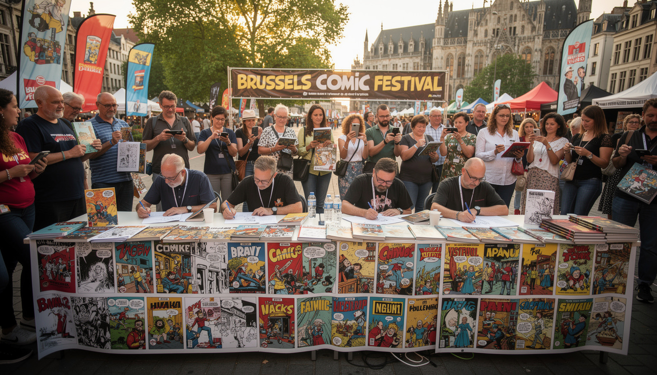 découvrez la fête de la bd à bruxelles les 19 et 20 septembre avec une fresque monumentale, un événement culturel incontournable pour les amateurs de bande dessinée.