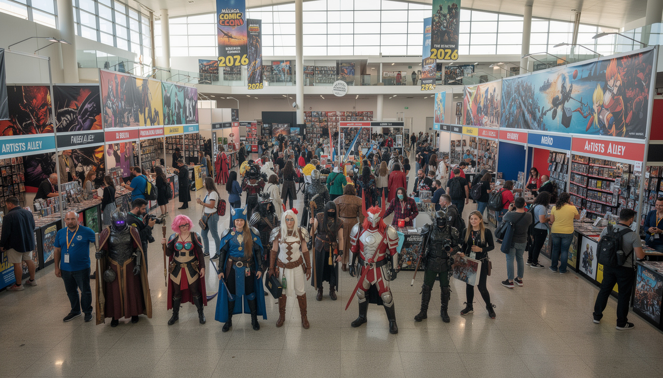 la sdcc málaga revient fin septembre 2026 avec des invités prestigieux tels que kevin smith, john romita jr, dan mora, jorge jimenez et bien d'autres. ne manquez pas cet événement majeur de la culture pop !