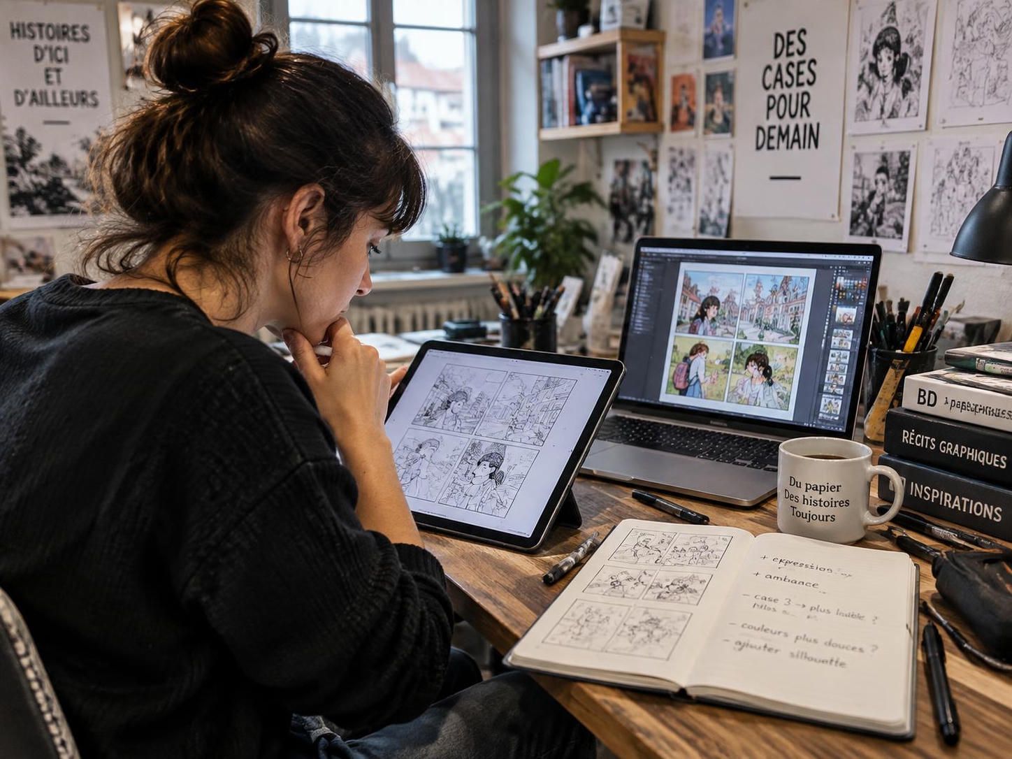 comparez procreate et photoshop pour créer votre workflow de bd numérique : dessin, encrage, couleurs et conseils pour choisir le logiciel adapté.